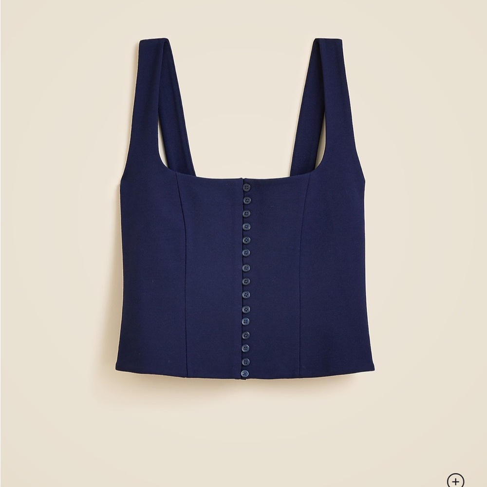 J. Crew Navy Corset top in stretch ponte - Picture 4 of 9